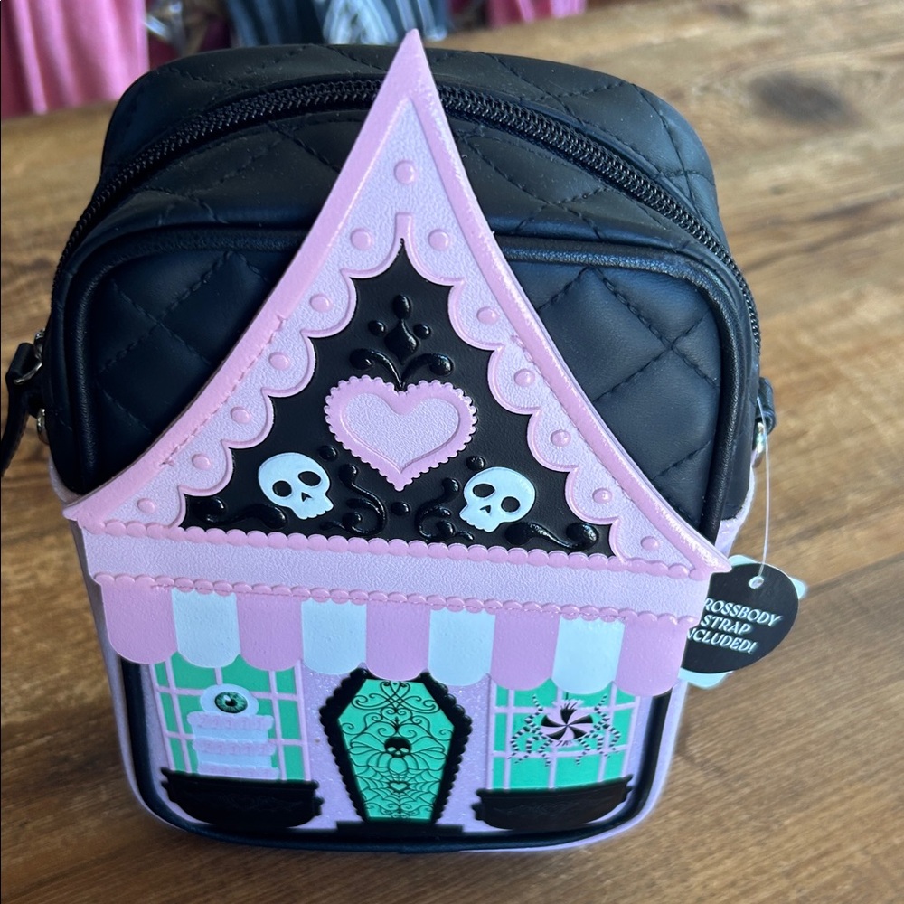 Bath and Body Halloween Collection Gothic Pink and Black Crossbody Bag